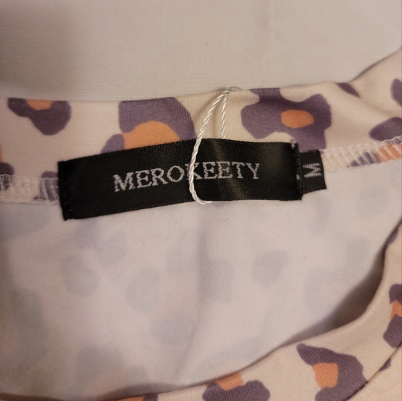 MEROKEETY Leopard Print Dress Size M - Picture 4 of 5